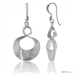 Sterling Silver Figure 8 Earrings Crystallized Finish, 1 in