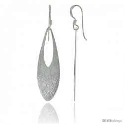 Sterling Silver Teardrop Earrings Crystallized Finish, 1 1/2 in