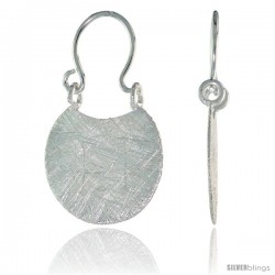 Sterling Silver Purse Earrings Crystallized Finish, 9/16 in