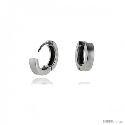 Sterling Silver Huggie Earrings Round Shape Flawless Finish, 1/2 in