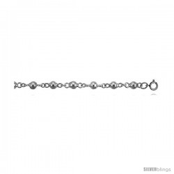 Sterling Silver Charm Bracelet w/ Beads -Style 6cb461