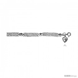 Sterling Silver Charm Bracelet w/ Beads -Style 6cb463