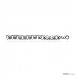 Sterling Silver Charm Bracelet w/ Beads -Style 6cb476