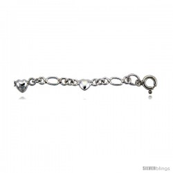 Sterling Silver Charm Bracelet w/ Teeny Hearts -Style 6cb487