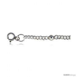 Sterling Silver Charm Rolo Bracelet w/ Beads