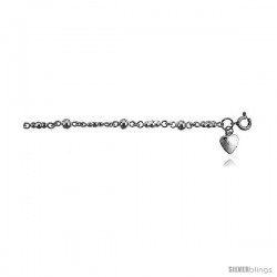 Sterling Silver Charm Bracelet w/ Beads -Style 6cb492