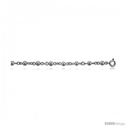 Sterling Silver Charm Bracelet w/ Beads -Style 6cb494