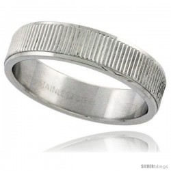 Surgical Steel 6mm Wedding Band Ring Coin Edge Finish