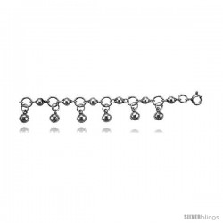Sterling Silver Anklet w/ Beads and Chime Balls -Style 6cb505a