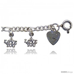 Sterling Silver "I LOVE YOU" Charm Bracelet