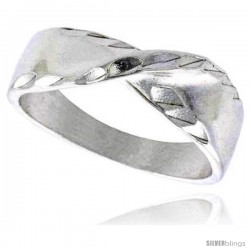 Sterling Silver Freeform Ring Polished finish 1/4 in wide -Style Ffr561