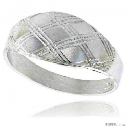 Sterling Silver Freeform Dome Ring Polished finish 5/16 in wide