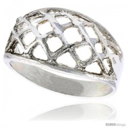 Sterling Silver Freeform Dome Ring Polished finish 3/8 in wide