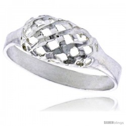 Sterling Silver Freeform Ring Polished finish 1/4 in wide -Style Ffr568