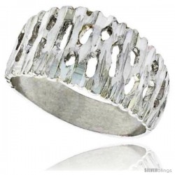 Sterling Silver Freeform Ring Polished finish 3/16 in wide -Style Ffr569