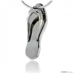 Stainless Steel Flip Flop Slipper Pendant 1 in tall, w/ 30 in Chain