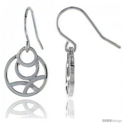 Sterling Silver Round Hook Earrings, 9/16" (14 mm)