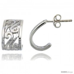 Sterling Silver Spiral Post Earrings, 1/2" (13 mm)