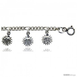 Sterling Silver Sun Charm Bracelet