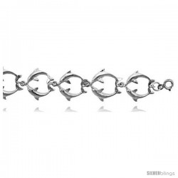 Sterling Silver Dolphin Charm Bracelet
