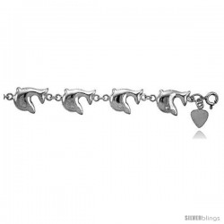 Sterling Silver Dolphin Charm Bracelet -Style 6cb536