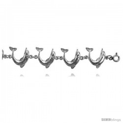 Sterling Silver Dolphin Charm Bracelet -Style 6cb537