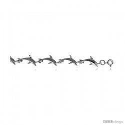 Sterling Silver Dolphin Charm Bracelet -Style 6cb538