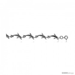 Sterling Silver Dolphin Charm Bracelet -Style 6cb538