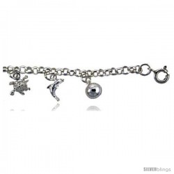 Sterling Silver Nautical Charm Bracelet -Style 6cb544