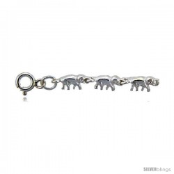 Sterling Silver Elephants Charm Bracelet -Style 6cb551