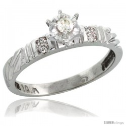 10k White Gold Diamond Engagement Ring, 1/8inch wide -Style 10w117er