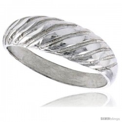 Sterling Silver Freeform Ring Polished finish 3/16 in wide -Style Ffr573