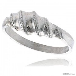 Sterling Silver Freeform Ring Polished finish 1/4 in wide -Style Ffr575