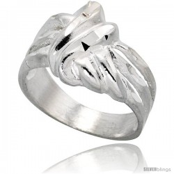 Sterling Silver Freeform Knot Ring Polished finish 1/2 in wide