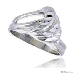 Sterling Silver Freeform Ring Polished finish 1/2 in wide -Style Ffr576