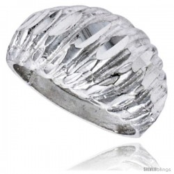 Sterling Silver Freeform Ring Polished finish 3/8 in wide -Style Ffr571