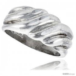 Sterling Silver Freeform Ring Polished finish 5/16 in wide -Style Ffr572