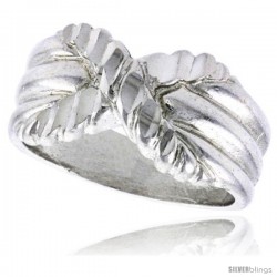 Sterling Silver Freeform Knot Ring Polished finish 3/8 in wide