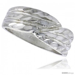 Sterling Silver Freeform Ring Polished finish 1/4 in wide -Style Ffr580