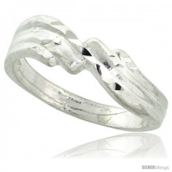 Sterling Silver Freeform Ring Polished finish 3/16 in wide -Style Ffr581