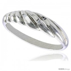 Sterling Silver Freeform Ring Polished finish 3/16 in wide -Style Ffr582