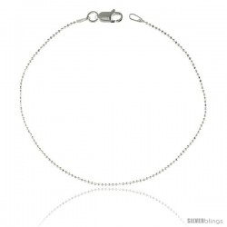 Sterling Silver Italian Faceted Pallini Bead Ball Chain Necklaces & Bracelets very fine 1mm Nickel Free.