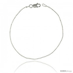 Sterling Silver Italian Faceted fine Pallini Bead Ball Chain Necklaces & Bracelets 1.2mm Nickel Free.