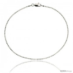 Sterling Silver Italian Faceted Pallini Bead Ball Chain Necklaces & Bracelets 1.5mm Nickel Free