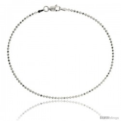 Sterling Silver Italian Faceted Pallini Bead Ball Chain Necklaces & Bracelets 1.8mm Nickel Free