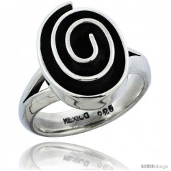 Sterling Silver Oval shape Swirl Ring 11/16 in wide