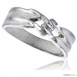 Sterling Silver Freeform Ring Polished finish 3/16 in wide -Style Ffr583