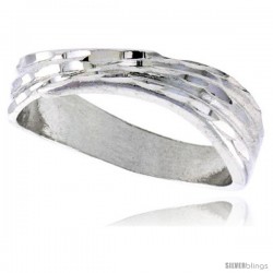 Sterling Silver Freeform Ring Polished finish 3/16 in wide -Style Ffr584