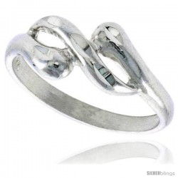 Sterling Silver Freeform Ring Polished finish 1/4 in wide -Style Ffr585