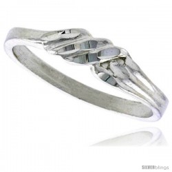 Sterling Silver Freeform Ring Polished finish 3/16 in wide -Style Ffr588